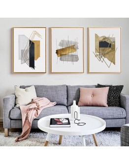 Nordic Watercolor block line stripe wall art Canvas Painting Prints Abstract Posters for Living Room Morden contracted Decor