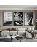 Nordic Black White art wall art Canvas Painting posters Prints Abstract building Picture for Living Room Morden Home Decor