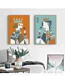 Nordic Playing CARDS Wall Art Canvas Poster and Print Canvas Painting Decorative chess room Picture for Living Room Home Decor