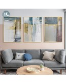 Golden tree abstract geometric gold foil lines Wall Poster Print Modern Canvas Painting Art Living Room home Decor Pictures