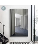 Minimalist Black and white building geometric lines Picture Wall Poster Modern Style Canvas Print Painting Art Living Room Decor