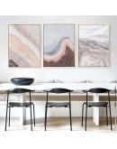 Nordic Abstract Sea river beach Wall Art Canvas Painting pink Retro Poster Print Wall Picture for Living Room dinner room Decor