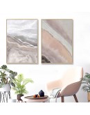 Nordic Abstract Sea river beach Wall Art Canvas Painting pink Retro Poster Print Wall Picture for Living Room dinner room Decor