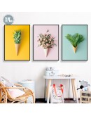 Nordic Poster Floral Leaf Pineapple Wall Art Canvas Painting Botanical Posters and Prints Wall Pictures for Living Room