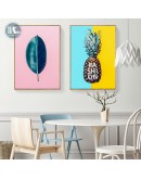 Nordic Poster Floral Leaf Pineapple Wall Art Canvas Painting Botanical Posters and Prints Wall Pictures for Living Room