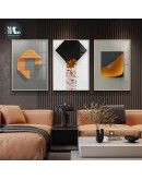 Abstract Geometric light and shadow orange art Wall Poster Print Canvas Painting Art Living Room Decoration Pictures Home Decor