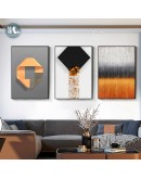 Abstract Geometric light and shadow orange art Wall Poster Print Canvas Painting Art Living Room Decoration Pictures Home Decor