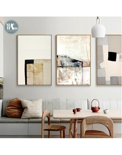 Minimalist Wall Art Canvas Painting Modern Abstract color block Art Poster Print Wall Picture for Living Room Nordic Decor