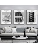 Nordic Building Abstract wall art Canvas Painting Prints Black White Posters for Living Room Morden contracted Home Decor