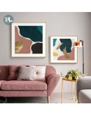 Abstract geometric Morandi color Canvas Print Paintings gold foil Poster Wall Art Pictures on Canvas Living Room Home Decor