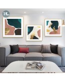 Abstract geometric Morandi color Canvas Print Paintings gold foil Poster Wall Art Pictures on Canvas Living Room Home Decor