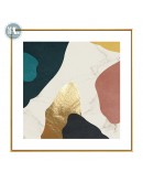 Abstract geometric Morandi color Canvas Print Paintings gold foil Poster Wall Art Pictures on Canvas Living Room Home Decor