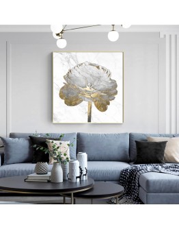 Vintage abstract flowing gold flower wall art Canvas HD Prints Posters Wall Pictures for living room dinner room Entrance decor