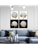 Vintage abstract flowing gold flower wall art Canvas HD Prints Posters Wall Pictures for living room dinner room Entrance decor