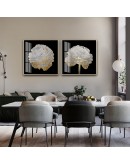 Vintage abstract flowing gold flower wall art Canvas HD Prints Posters Wall Pictures for living room dinner room Entrance decor