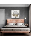 Vintage abstract flowing gold flower wall art Canvas HD Prints Posters Wall Pictures for living room dinner room Entrance decor