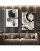 Nordic Abstract geometric Wall Art Canvas Painting ink gold foil Poster Print Wall Picture for Living Room home Decor