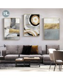 Nordic Abstract geometric Wall Art Canvas Painting ink gold foil Poster Print Wall Picture for Living Room home Decor