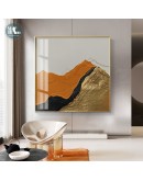 Light  Morden Golden mountain wall art Canvas HD Prints Posters H-orange Wall Pictures for living room dinner room decor