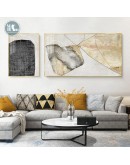 Abstract golden geometric stone lines texture wall art Canvas Painting Prints Posters wall Picture for Living Room bedroom Decor