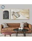 Abstract golden geometric stone lines texture wall art Canvas Painting Prints Posters wall Picture for Living Room bedroom Decor