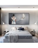 Healing Beauty Figures Back view Birds Canvas Art Painting For Living Room Bedroom Posters And Prints Wall Poster Decor Nordic