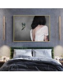 Healing Beauty Figures Back view Birds Canvas Art Painting For Living Room Bedroom Posters And Prints Wall Poster Decor Nordic