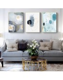 Nordic Abstract ink stone lines Wall Art Canvas Painting blue Poster Print Wall Picture for Living Room dinner room Morden Decor