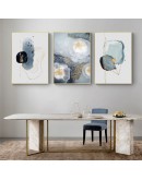 Nordic Abstract ink stone lines Wall Art Canvas Painting blue Poster Print Wall Picture for Living Room dinner room Morden Decor