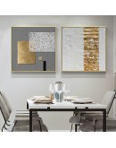 Abstract retro geometric gold foil wall art Canvas Prints square Posters Wall Pictures for living room Morden decor Nordic