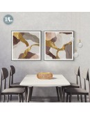 Abstract Marble Canvas Print Paintings Brown gold foil Poster Nordic Wall Art Pictures on Canvas Living Room Office Home Decor