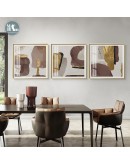 Abstract Marble Canvas Print Paintings Brown gold foil Poster Nordic Wall Art Pictures on Canvas Living Room Office Home Decor