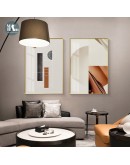 Abstract geometric warm color wall art canvas And Prints Light  Morden posters Wall Pictures For living room home decor