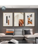 Abstract geometric warm color wall art canvas And Prints Light  Morden posters Wall Pictures For living room home decor