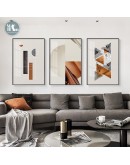 Abstract geometric warm color wall art canvas And Prints Light  Morden posters Wall Pictures For living room home decor