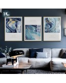 Blue starry sky Golden Painting Nordic Style Poster and Print Wall Art Canvas Picture For Living Room Morden Abstract Home Decor