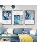 Blue starry sky Golden Painting Nordic Style Poster and Print Wall Art Canvas Picture For Living Room Morden Abstract Home Decor