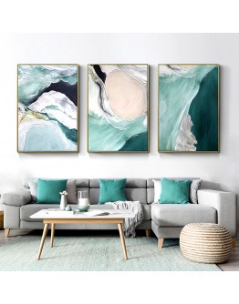 Watercolor abstract oil painting texture Green Canvas Art Paintings For Living Room Bedroom Posters And Prints Wall Poster Decor