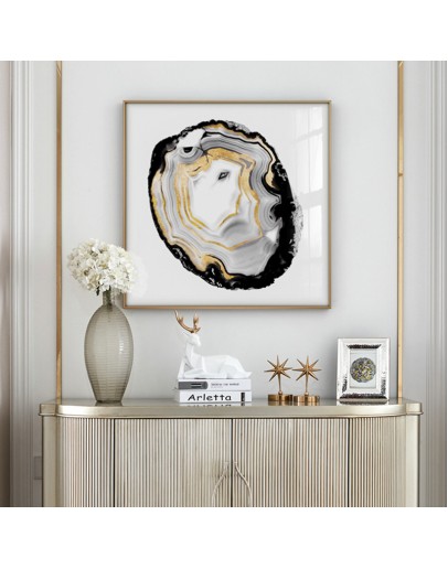 Nordic Golden agate line wall Art Canvas Poster Painting Black White Decoration Picture for living room Morden Print Home Decor