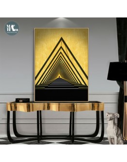 Nordic Golden mountain wall art Canvas Painting Prints Abstract geometric building Posters for Living Room Morden Home Decor