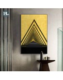 Nordic Golden mountain wall art Canvas Painting Prints Abstract geometric building Posters for Living Room Morden Home Decor