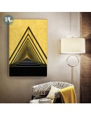 Nordic Golden mountain wall art Canvas Painting Prints Abstract geometric building Posters for Living Room Morden Home Decor