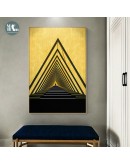 Nordic Golden mountain wall art Canvas Painting Prints Abstract geometric building Posters for Living Room Morden Home Decor