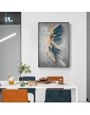 Modern Blue feather abstract figure Wall Poster Print Nordic niche Canvas Painting Art pictures Living Room Home Decor