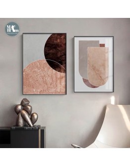 Warm tone abstract geometric marble texture Wall Art Canvas Painting Nordic Poster Print Wall Picture for Living Room Decor