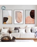 Warm tone abstract geometric marble texture Wall Art Canvas Painting Nordic Poster Print Wall Picture for Living Room Decor