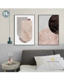 Warm tone abstract geometric marble texture Wall Art Canvas Painting Nordic Poster Print Wall Picture for Living Room Decor