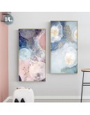 Abstract Pink starry Canvas Print Paintings gold foil bird Poster Nordic Wall Art Pictures on Canvas Living Room Home Decor