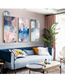 Abstract Pink starry Canvas Print Paintings gold foil bird Poster Nordic Wall Art Pictures on Canvas Living Room Home Decor