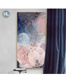 Abstract Pink starry Canvas Print Paintings gold foil bird Poster Nordic Wall Art Pictures on Canvas Living Room Home Decor